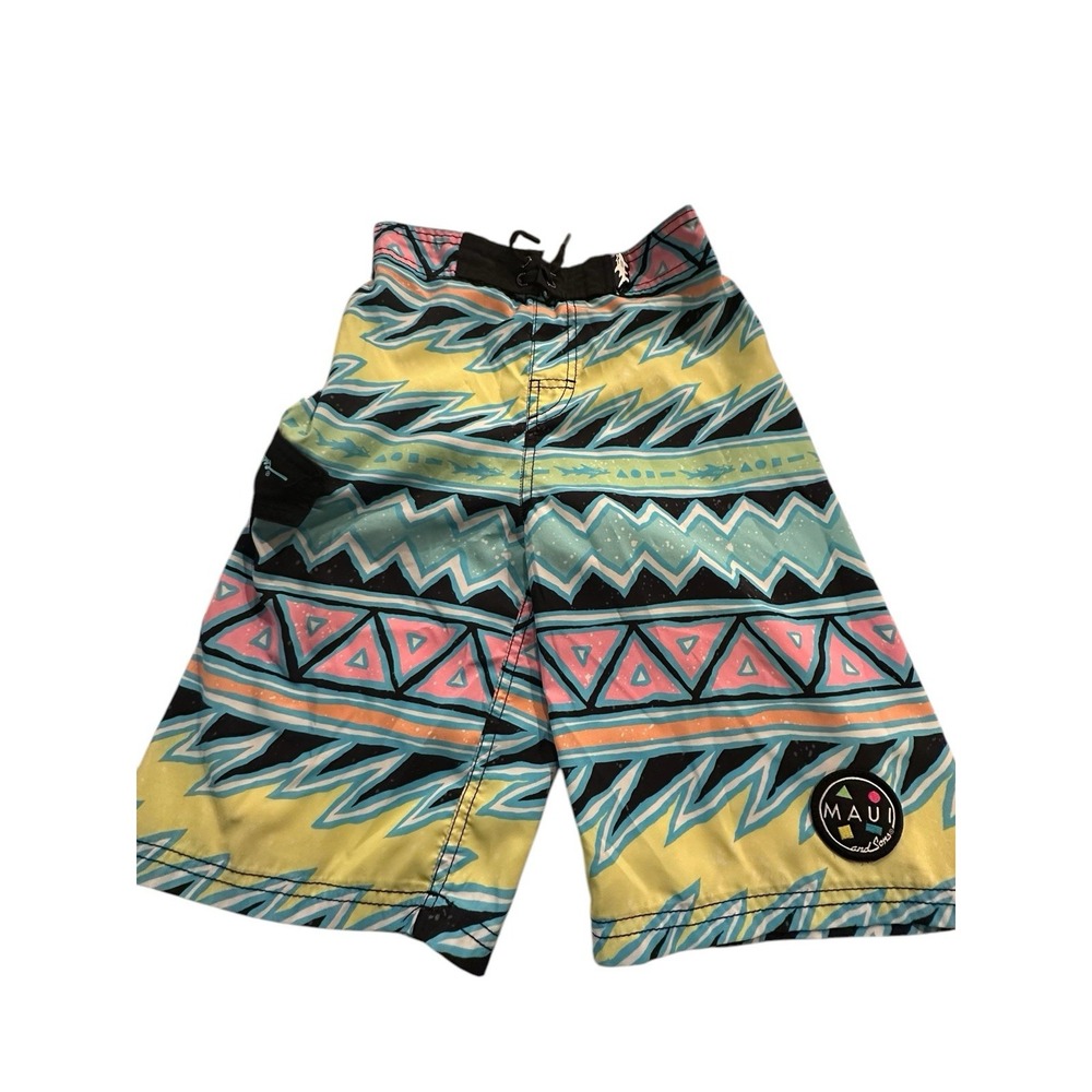 Maui And Sons Board Shorts Boys‎ Sz 10/12 Beach Pool Swimming Surfing Multicolor